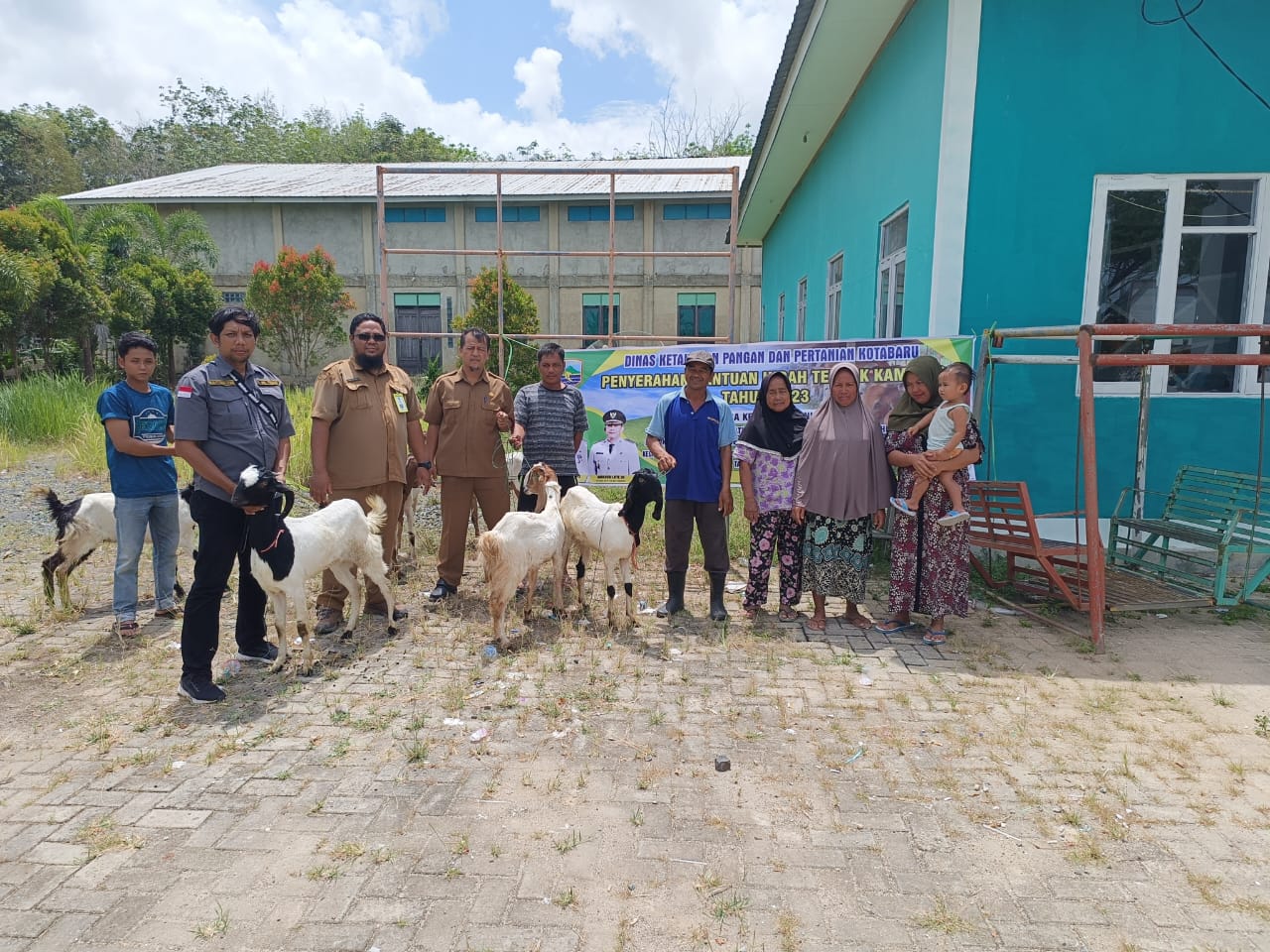 kegiatan pembibitan dan pemeriksaan droping hibah 17 ekor kambing Peranakan Etawa di 2desa Sebelimbingan dan Semisir oleh dinas ketahanan pangan dan pertanian